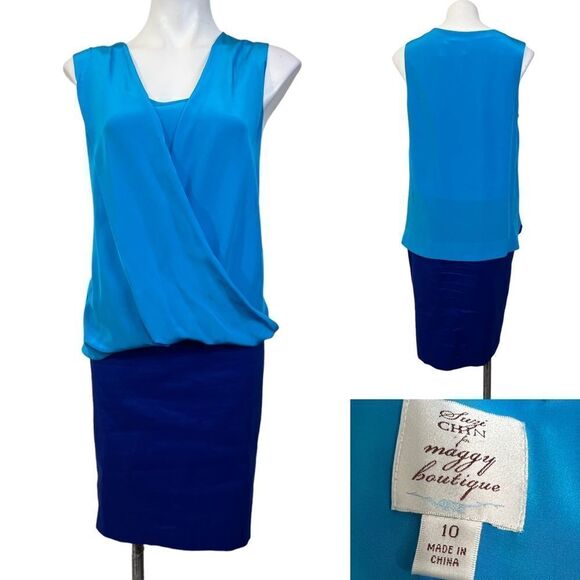 Suzi Chin Dresses & Skirts - Maggy Boutique Suzi Chin dress‎ 10 cotton silk blend colorblock mini dress -11